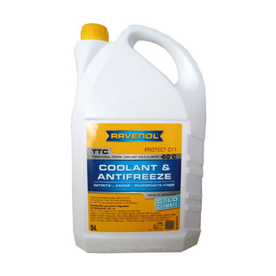 Антифриз готовый к прим. жёлтый RAVENOL TTC COLD CLIMATE -60C ( 5л)