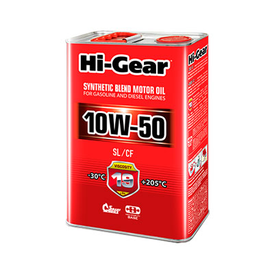 Масло моторное п/с. HI-GEAR SL/CF 10W50 4л