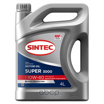 Масло моторное п/с. SINTEC Super 3000 10W40 SG/CD 4л.