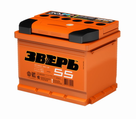 АКБ Зверь 55 А/ч R (прямая полярность)