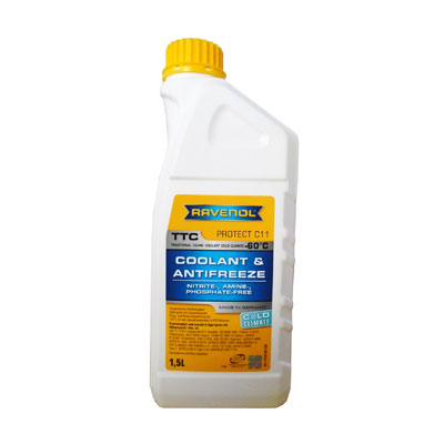 Антифриз готовый к прим. жёлтый RAVENOL TTC COLD CLIMATE -60C ( 1,5л)