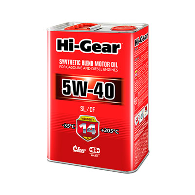 Масло моторное п/с. HI-GEAR SL/CF 10W40 4л