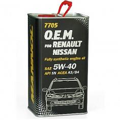 масло мот. синт. MANNOL O.E.M. Renault Nissan 5W/40 (4л.) SN/CF
