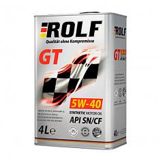 Масло моторное синт. ROLF GT SAE 5W40 4л